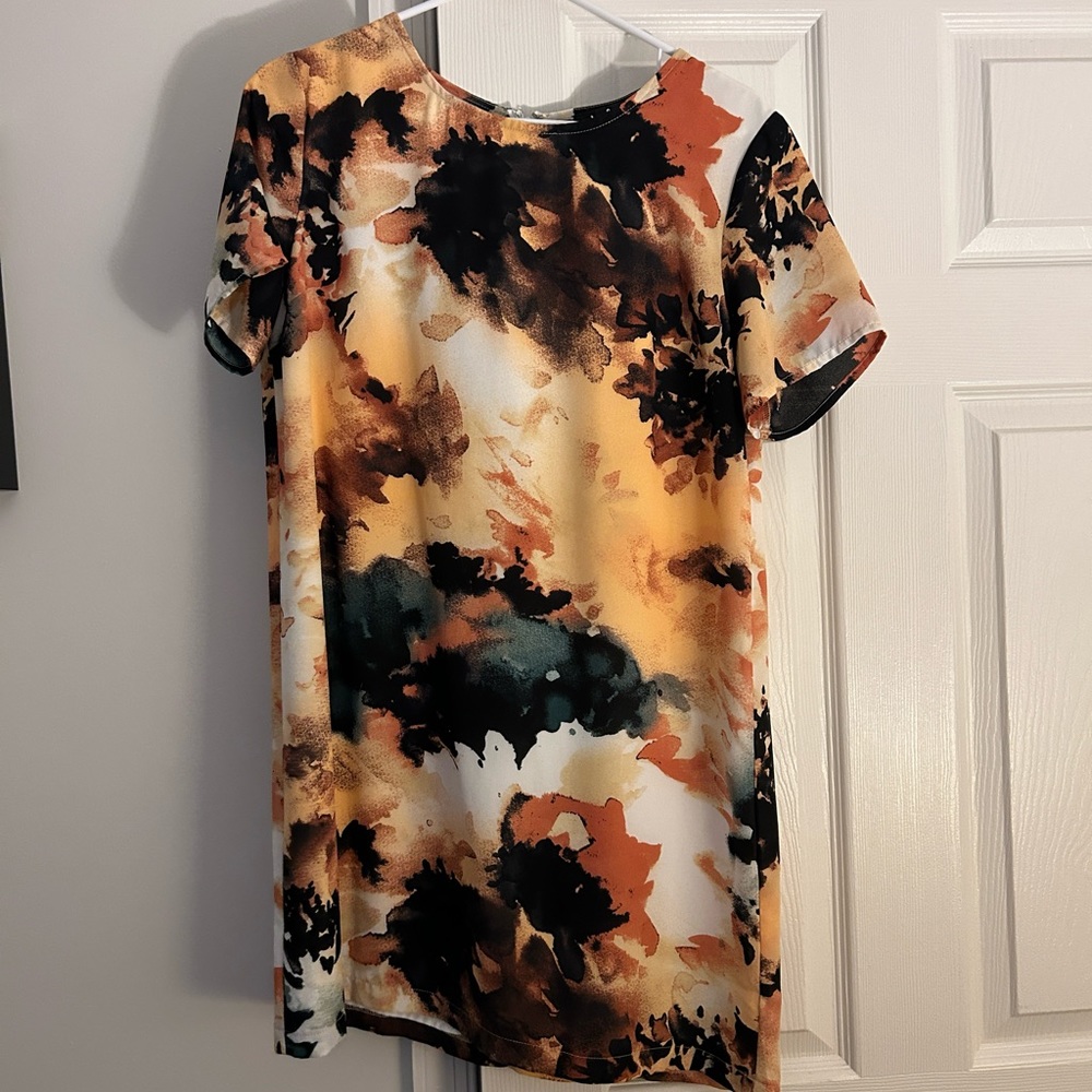 Lulu’s orange printed mini dress